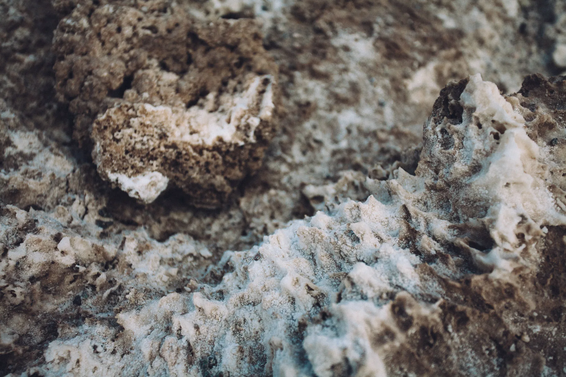 Close-up of the salt crystals at the Devil's Golf Course
