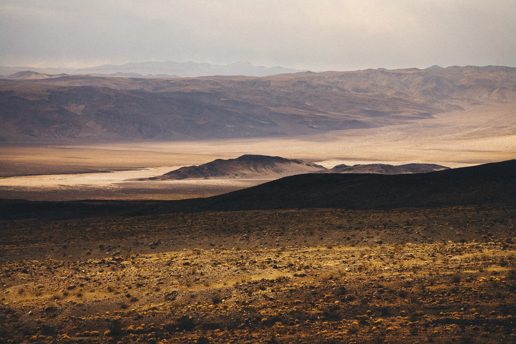 Late light over the Panamint Valley and its distant dunes