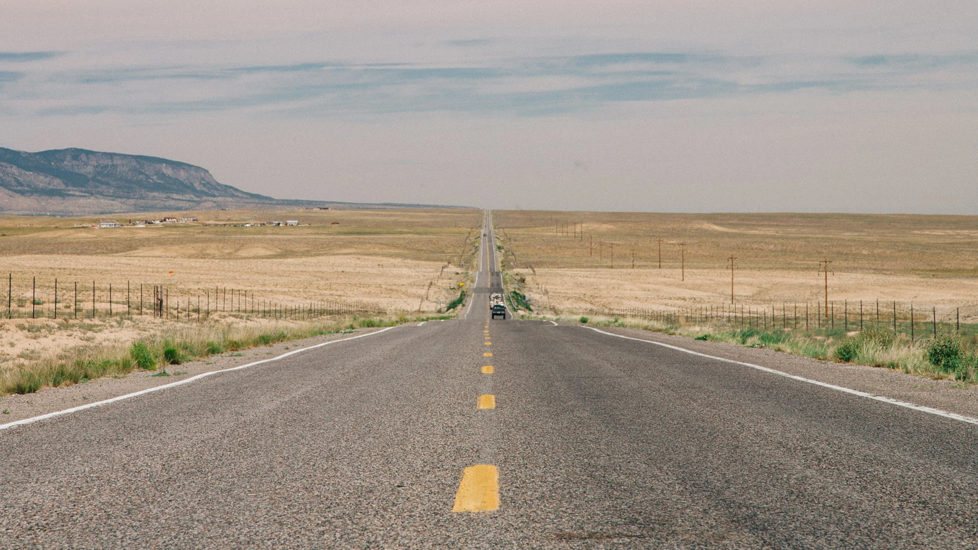 US 160 running straight across the desert