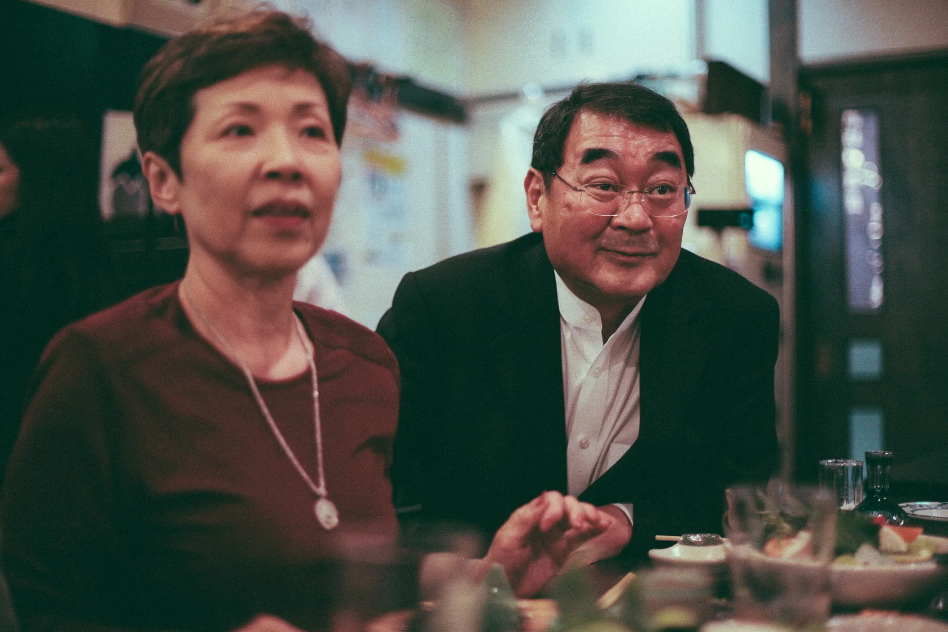 Listening to the conversation at dinner