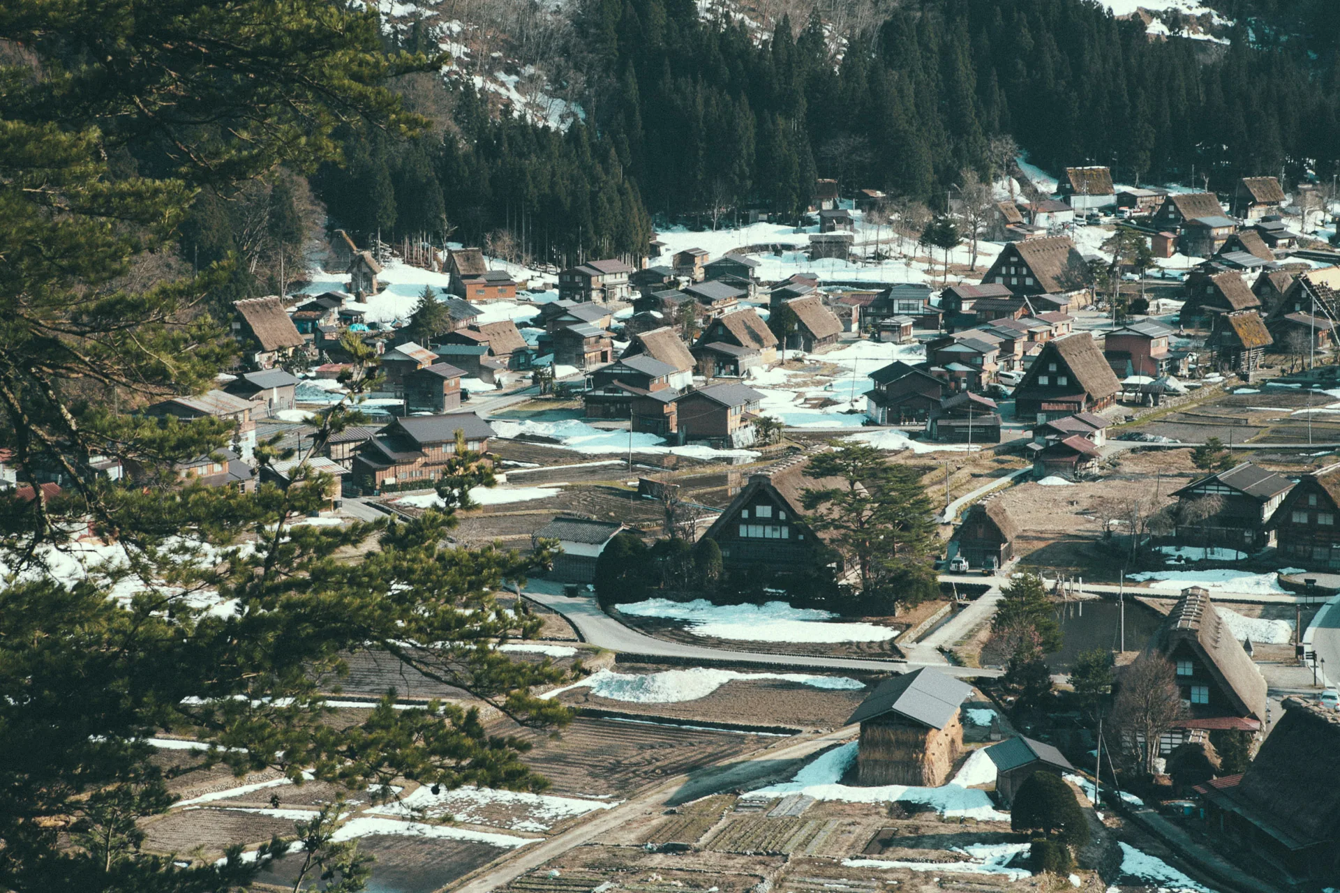 The village of Shirakawa-go from the viewpoint