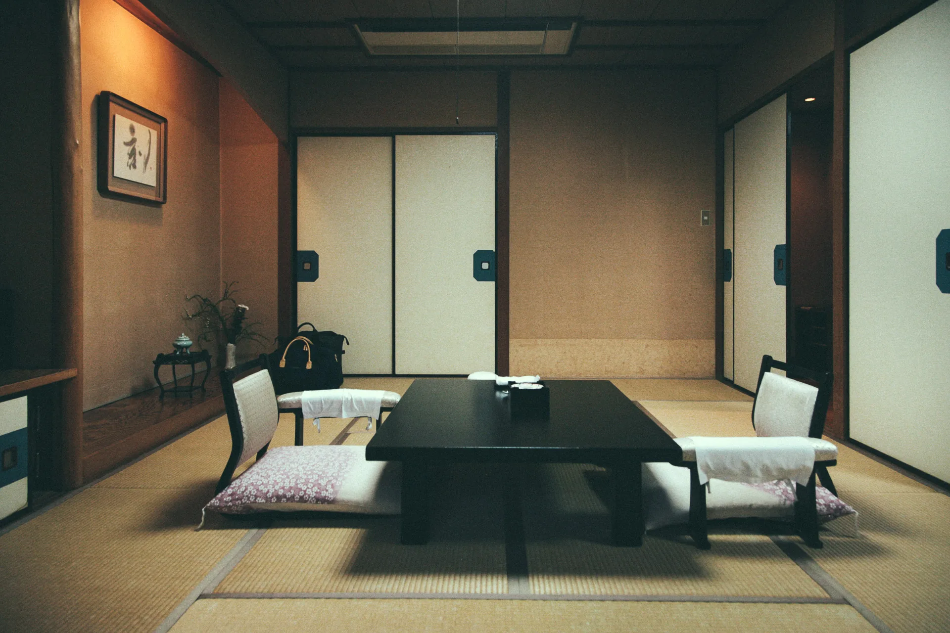 The empty tatami room with its low table
