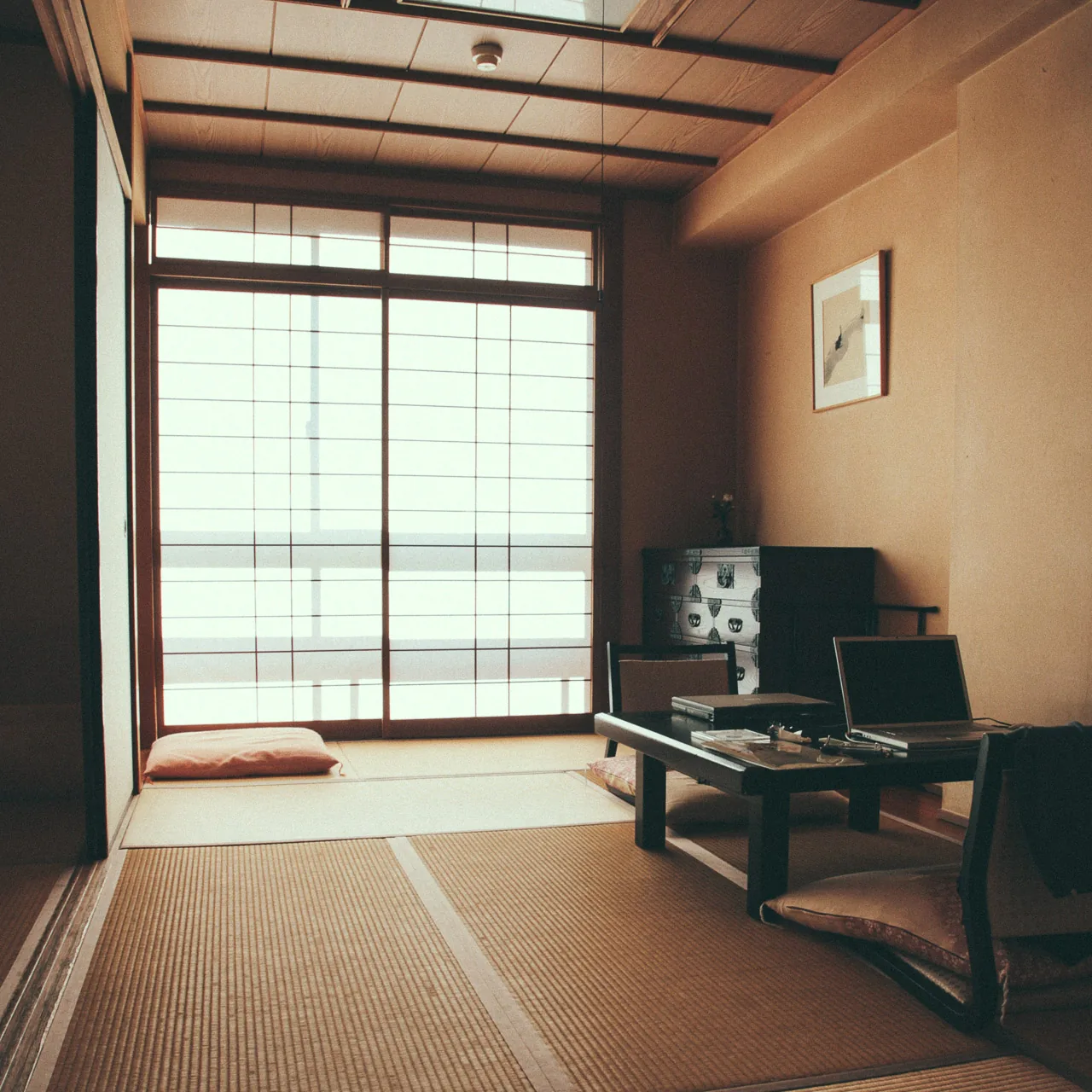 Futons in the room by the window