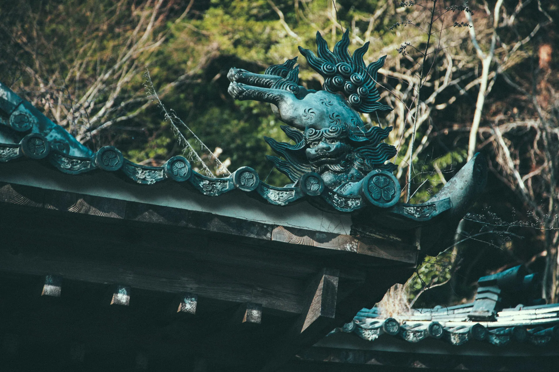 A dragon on the temple roof