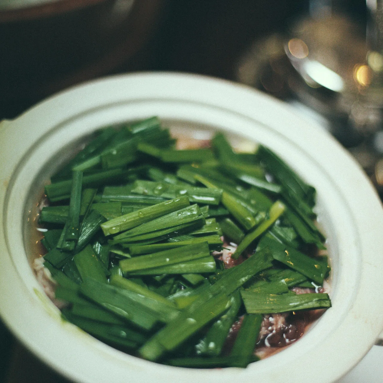 A pot of greens and meat