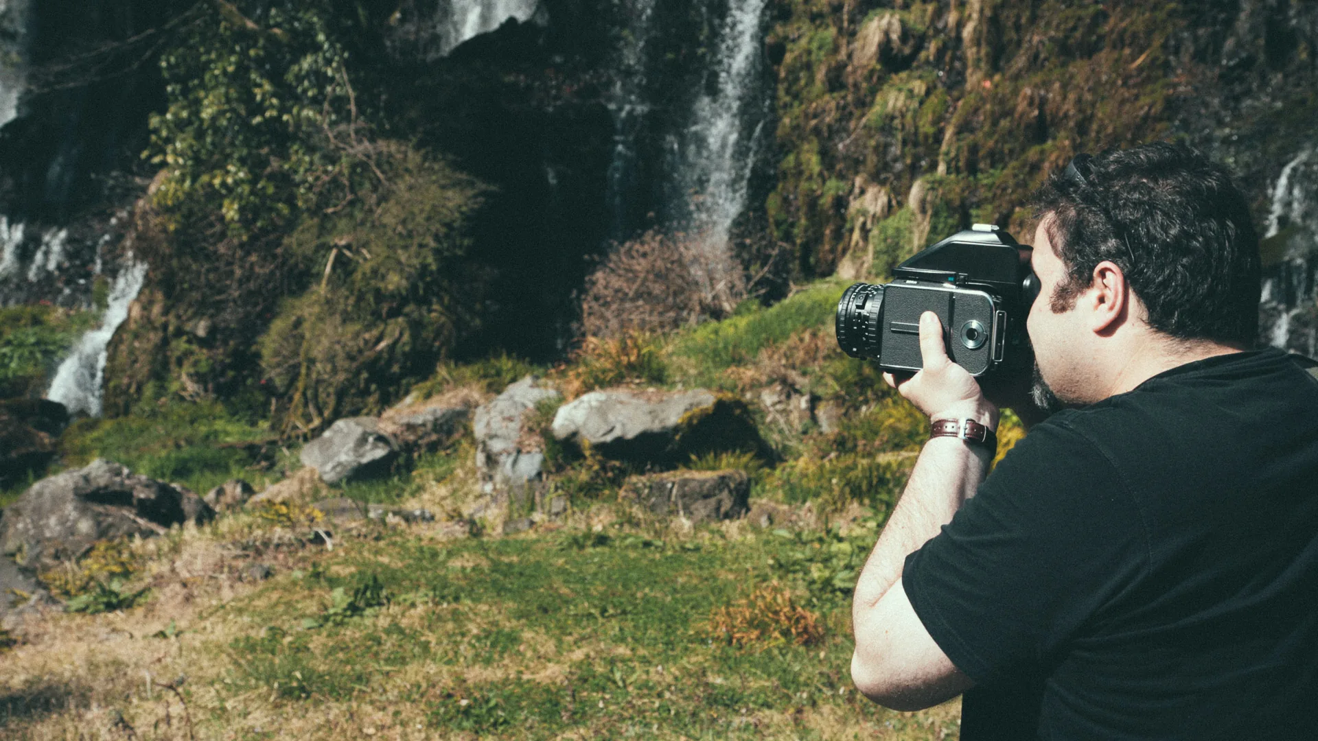 Photographing the falls with my Hasselblad