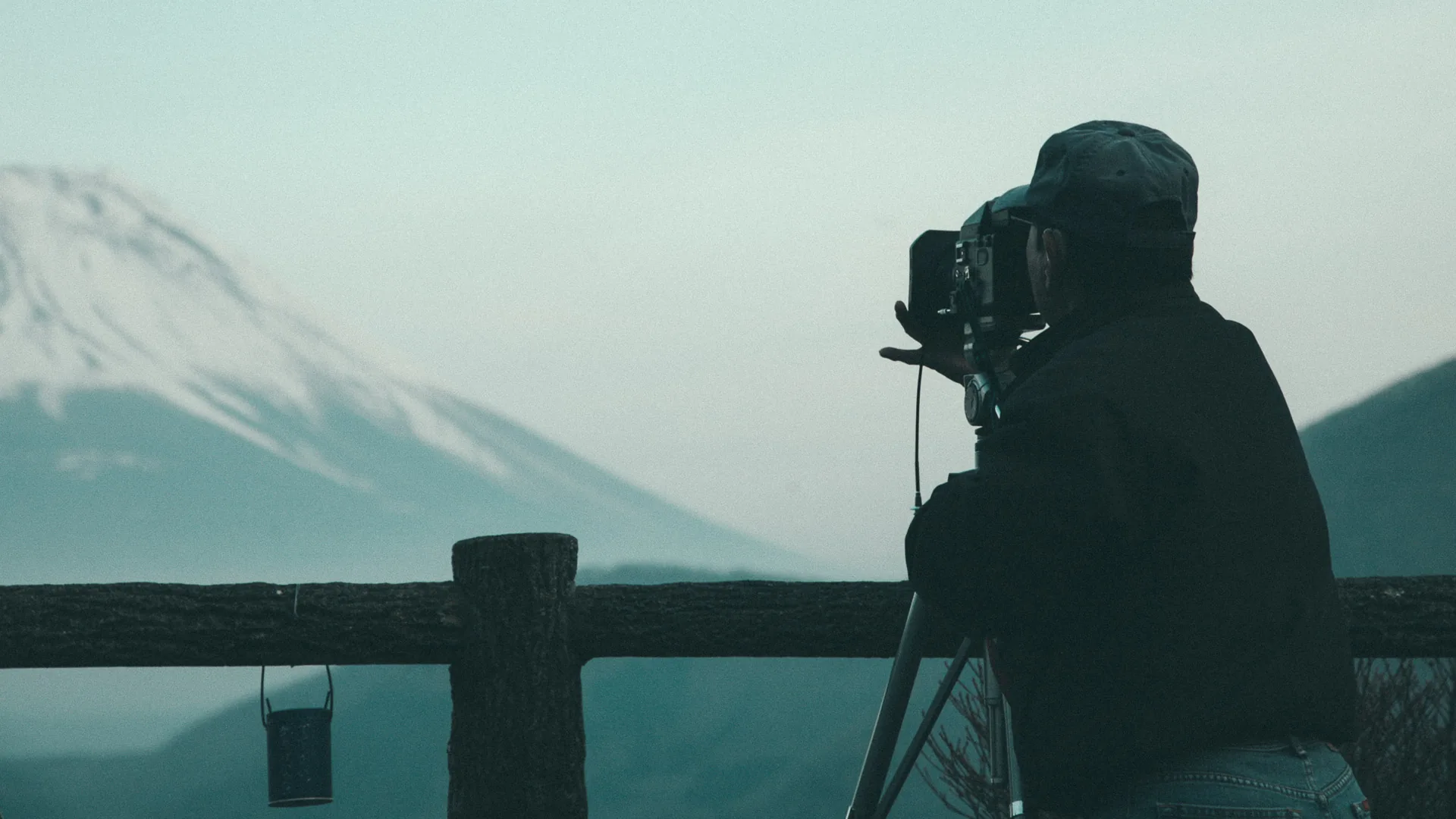 A photographer waiting for the sunset