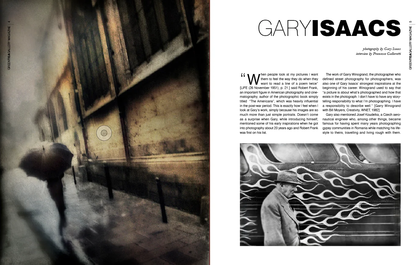 The Gary Isaacs spread from Green Tea Gallery Magazine